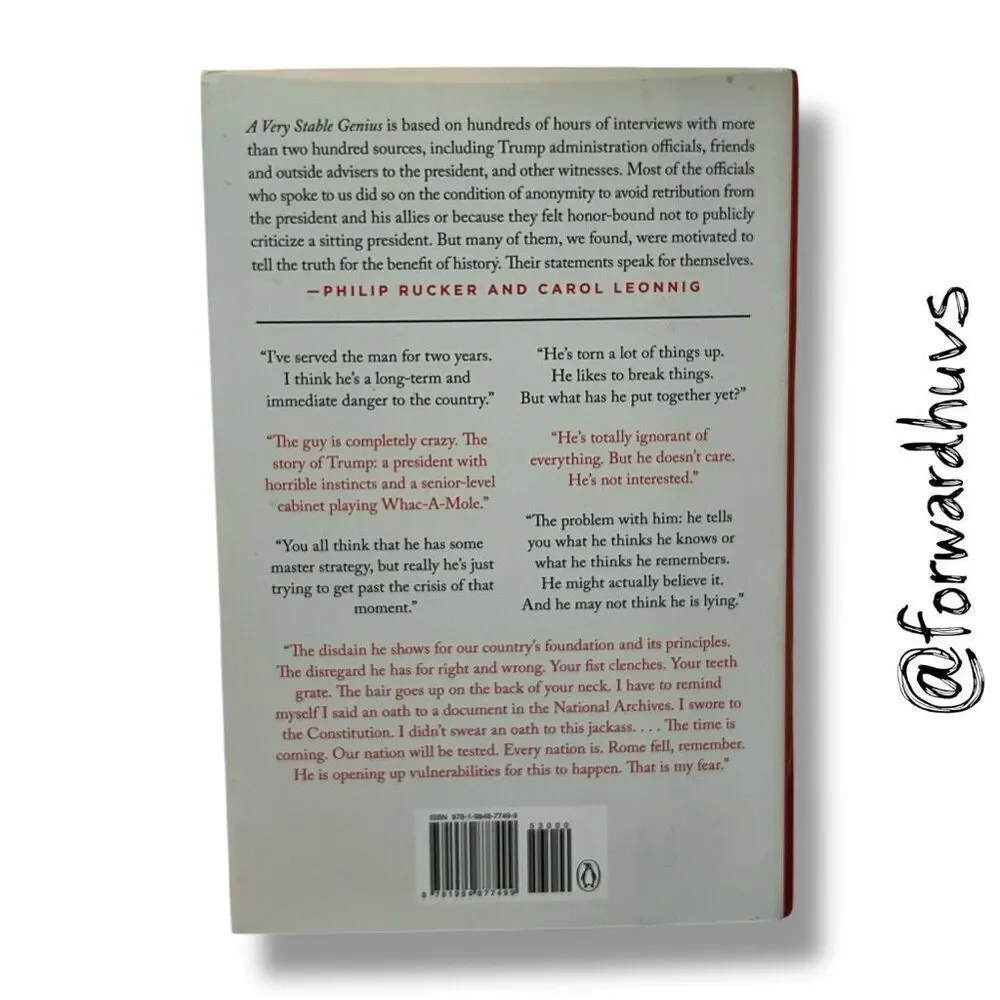 A Very Stable Genius: Donald J. Trump’s Testing of America - Hardcover 2020